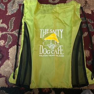The Salty Dog Cafe Lime Green Drawstring Back Pack NWOT